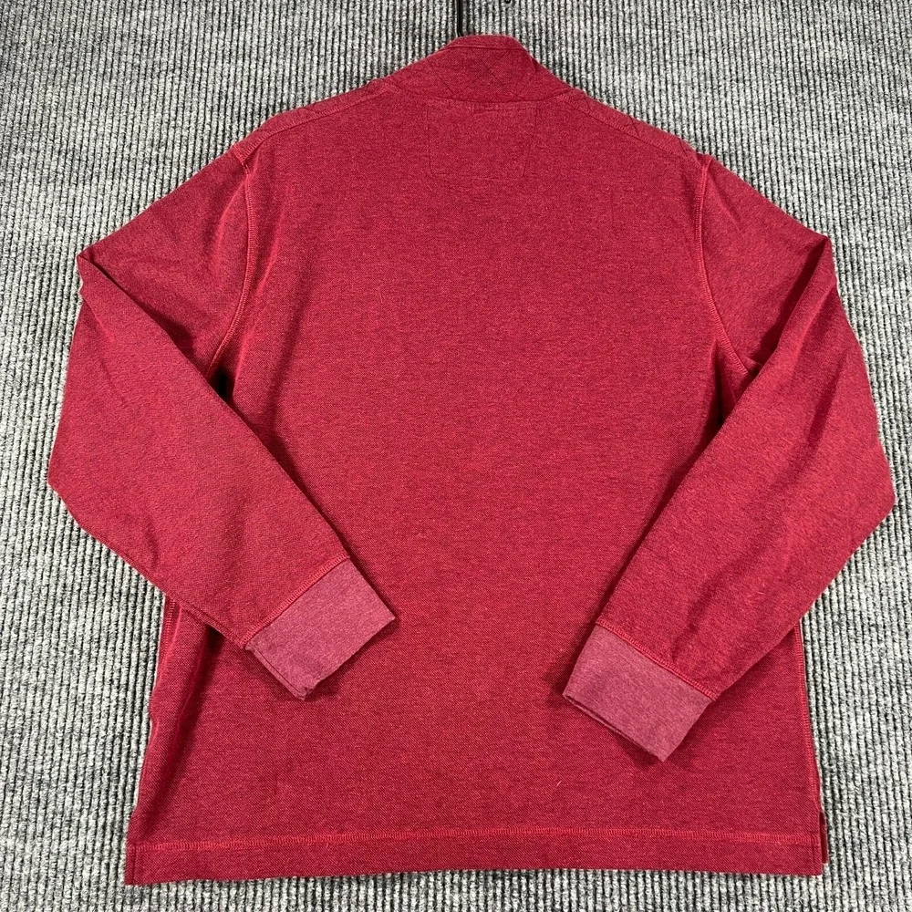 Banana Republic Sweater Mens Large Red Long Sleeve 1/4 Zip Pullover Shirt